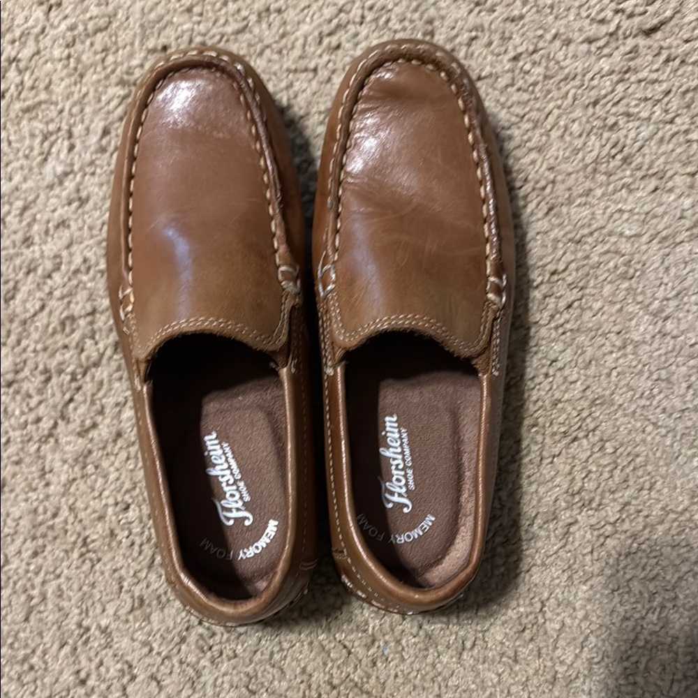 Boys Dress Shoes Florsheim Brown Leather Slip-On Loafers SIZE 2 & SIZE 5